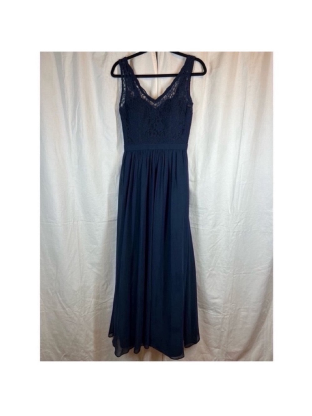 Bill Levkoff floral embroidered bodice v neck evening dress